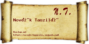 Novák Tasziló névjegykártya